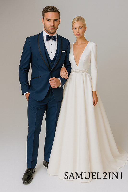 Navy Blue Wedding Suit – Modern Made to Order Groom Attire