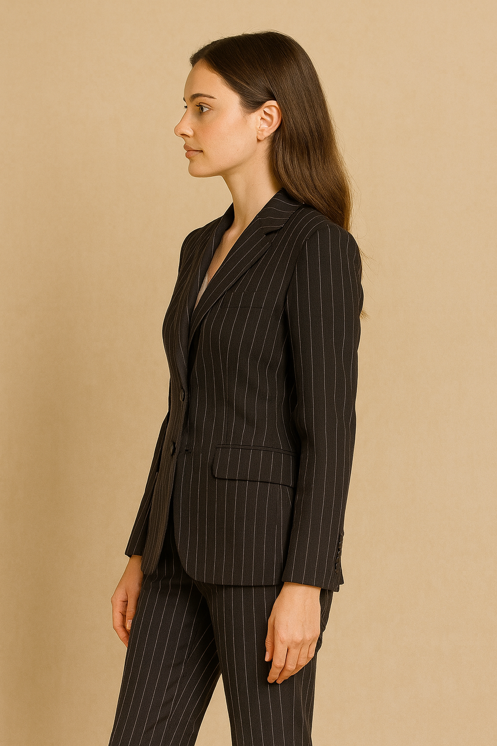 Elegant Pinstripe Women’s Suit | Premium Office Wear by Samuel2in1