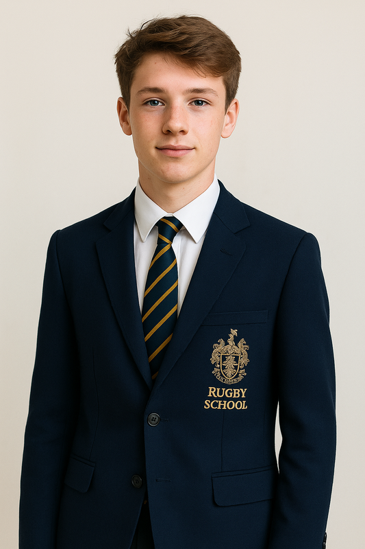 Rugby School Blazer with Embroidered Crest – Made to Order