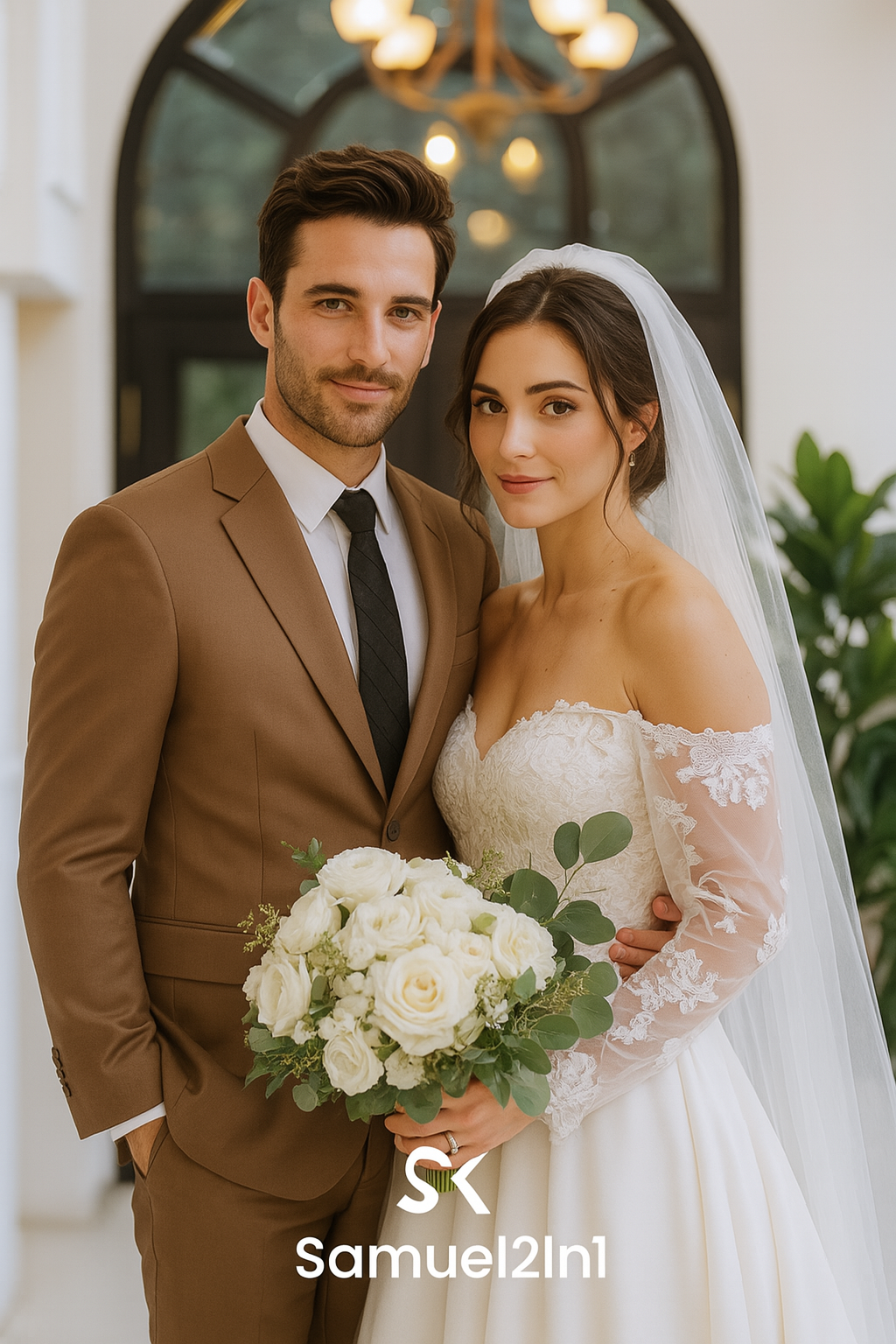 Caramel Brown Wedding Suit – Modern Groom Attire by Samuel2in1