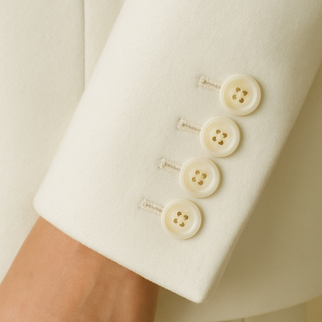 Made-to-Order Women’s White Cashmere Suit – Elegant Tailored Fit