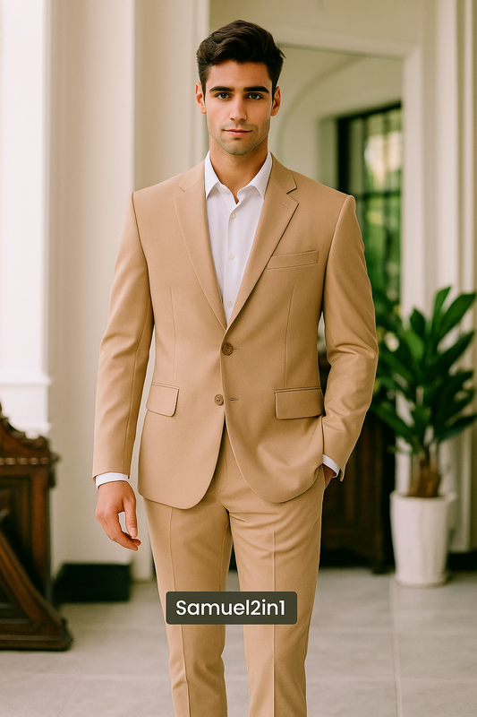 Samuel2in1 Light Camel Two-Piece Suit – Made to Order