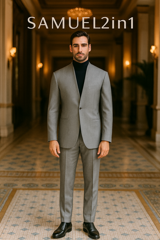 Samuel2in1 Men’s Grey Single-Breasted Suit – Modern Minimalist Elegance