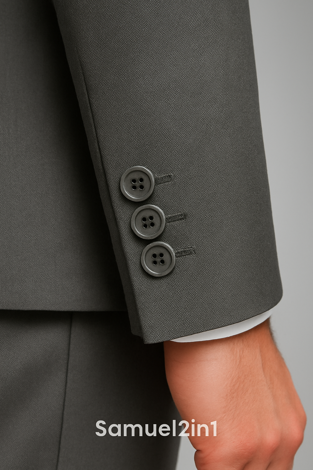 Samuel2in1 Made to Order – Grey Mandarin Collar Suit | Minimalist Modern Style