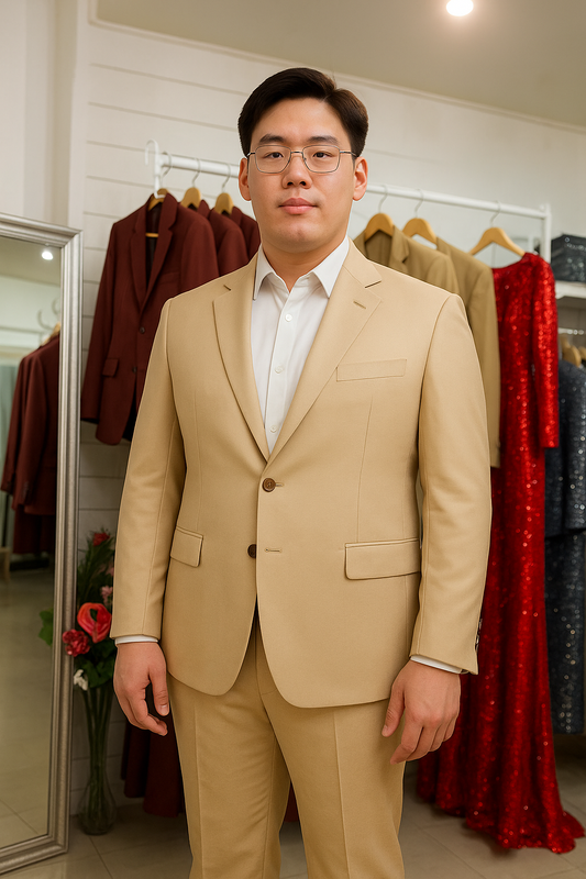 Elegant Beige Bespoke Suit