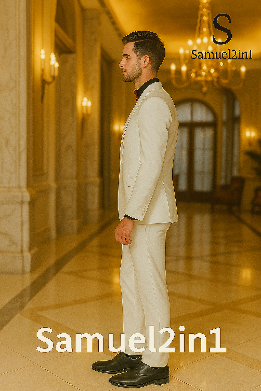 Samuel2in1 Elegant White Three-Piece Wedding Suit – Made to Order