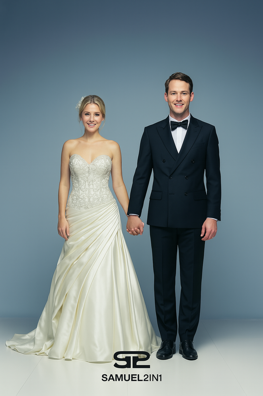 Classic Black Double-Breasted Wedding Suit – Timeless Groom Attire