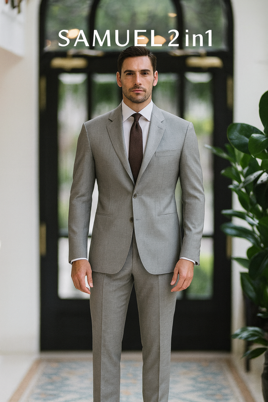 Samuel 2in1 Light Grey Business Suit – Made to Order