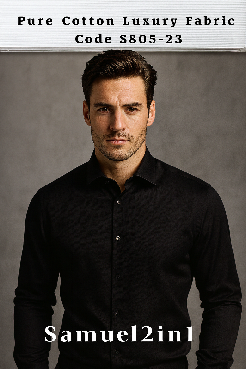 Pure Cotton Luxury Fabric – Code S805-23 (Black)